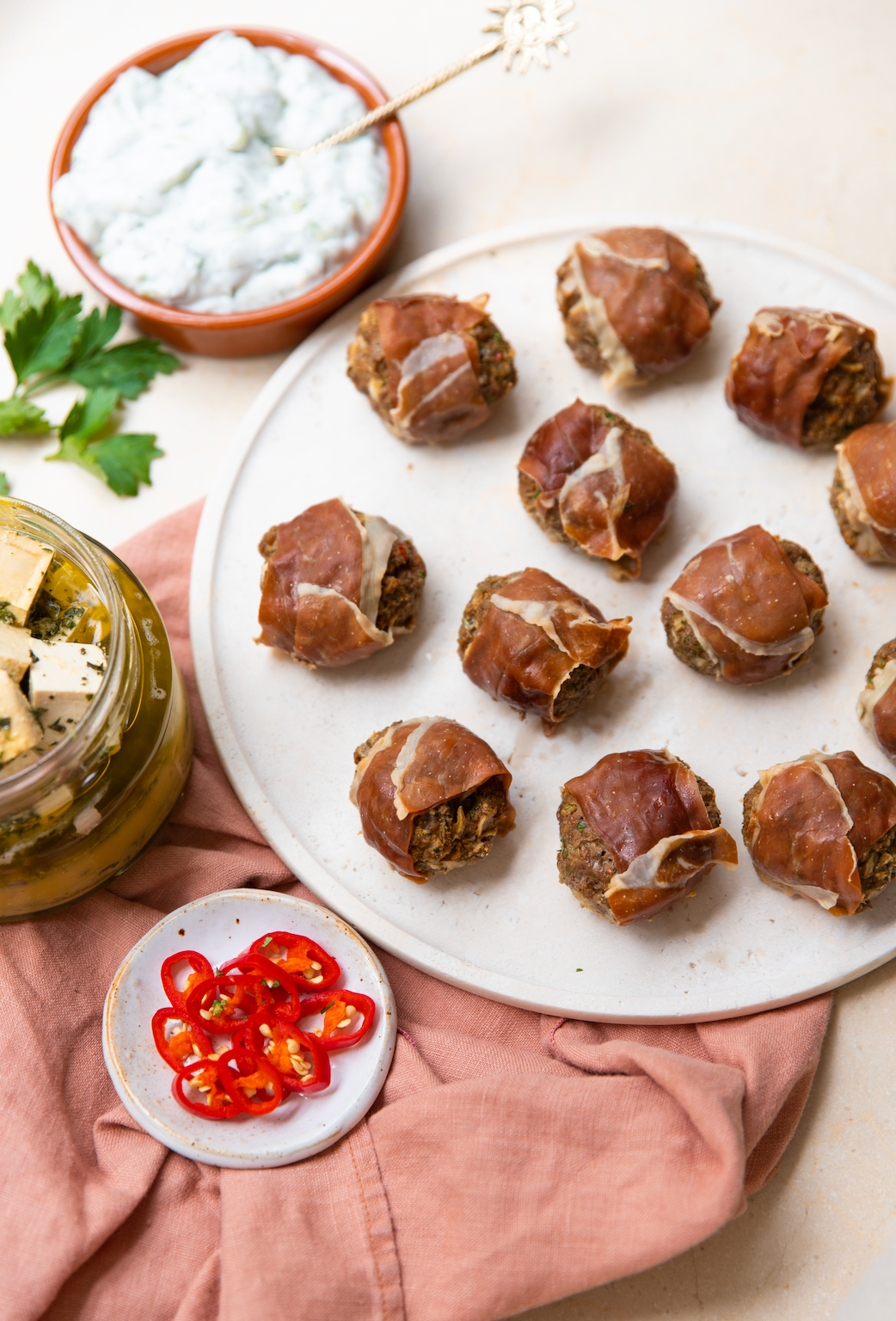 Prosciutto - Wrapped Meatballs