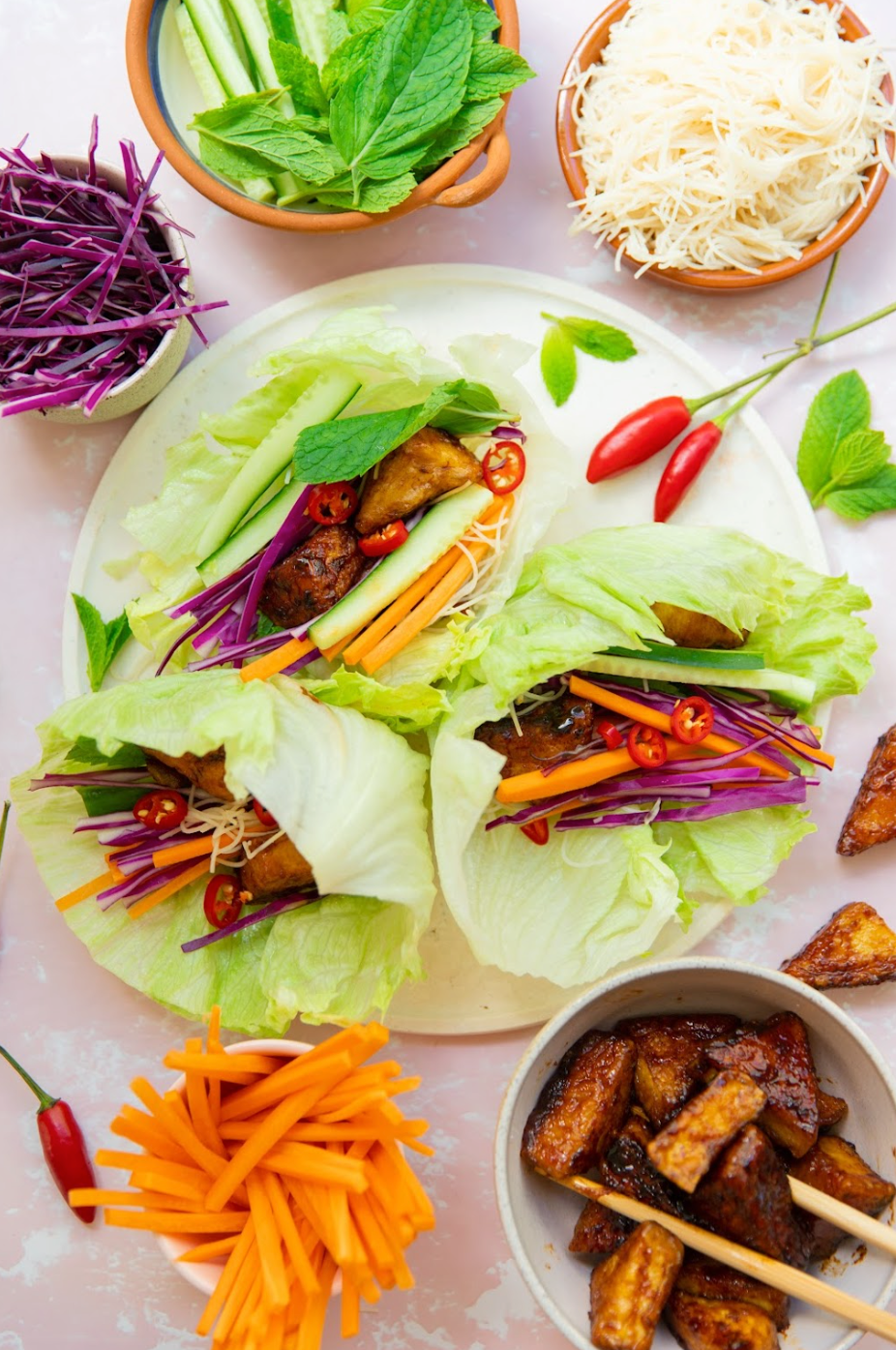 Maple Tofu Lettuce Cups