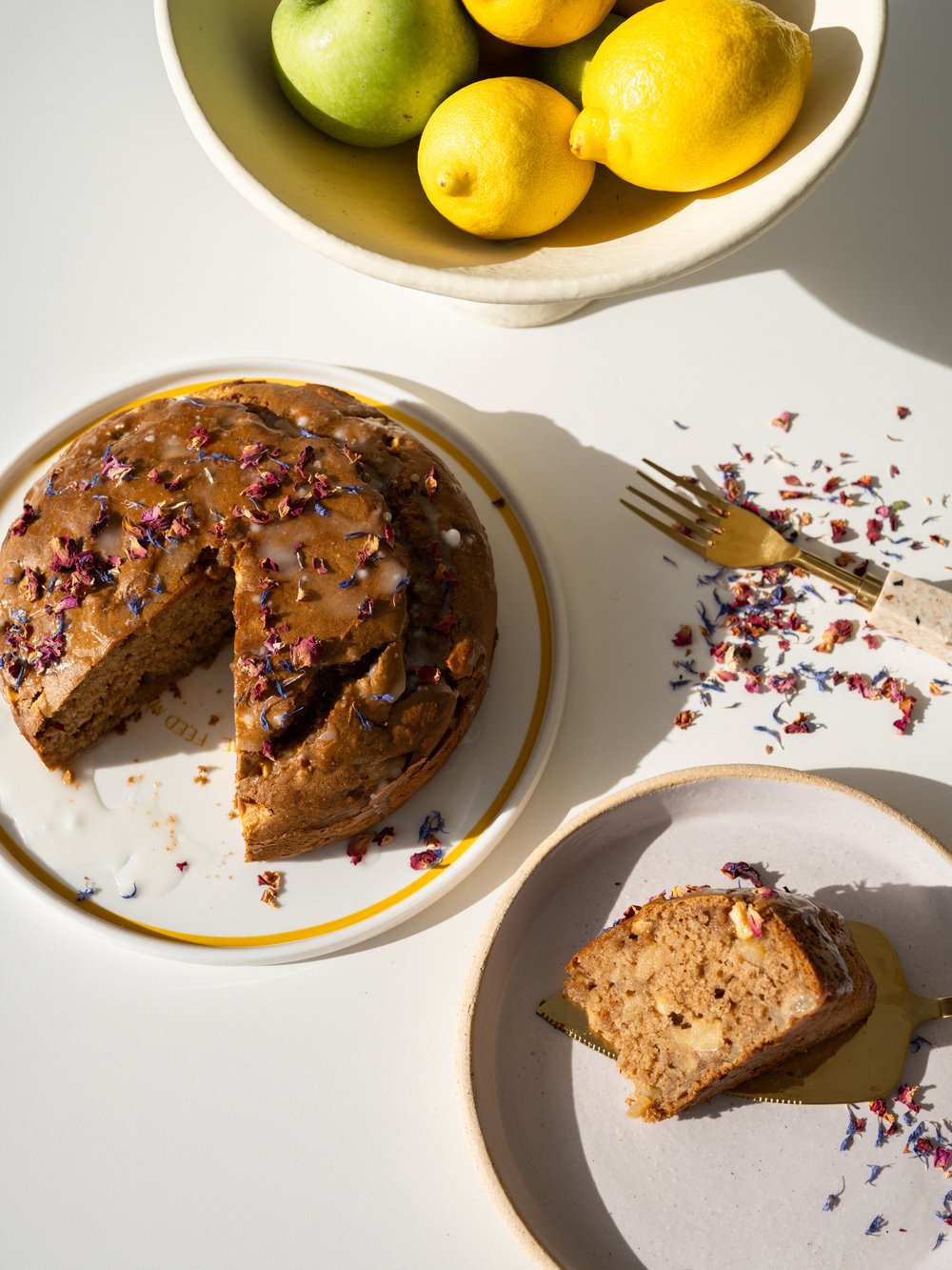 Bouncy Apple Cake W/ Lemon Drizzle